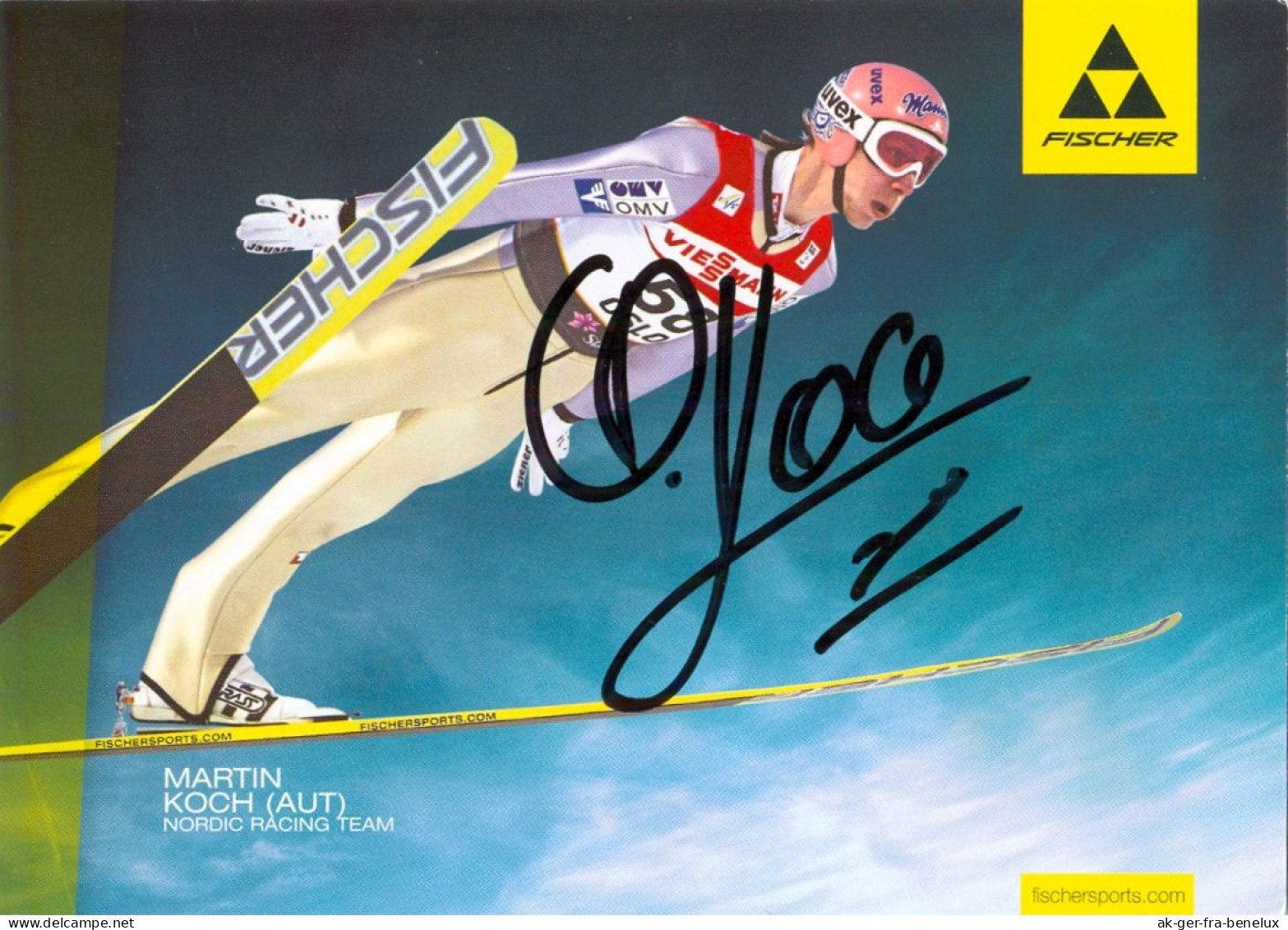 3) Autogramm Fischer AK Skispringer Martin Koch ÖSV Olympiasieger Olympia Villach Kärnten Österreich Austria Autriche - Authographs