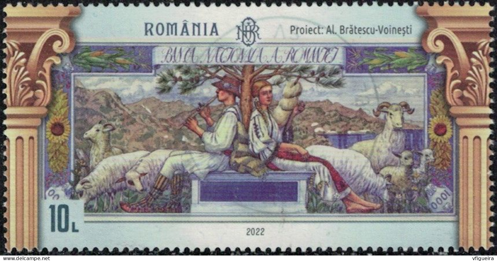 Roumanie 2022 Oblitéré Used Projet De Alexandru Bratescu Voinesti Billet De Banque SU - Used Stamps