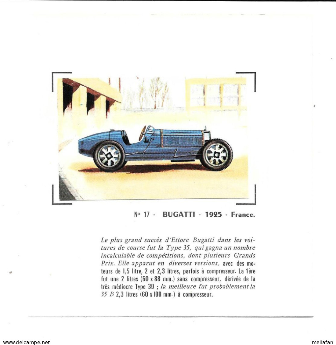 DX57 - IMAGE CHADENAC - BUGATTI 1925 - SUR CARTON - Cars