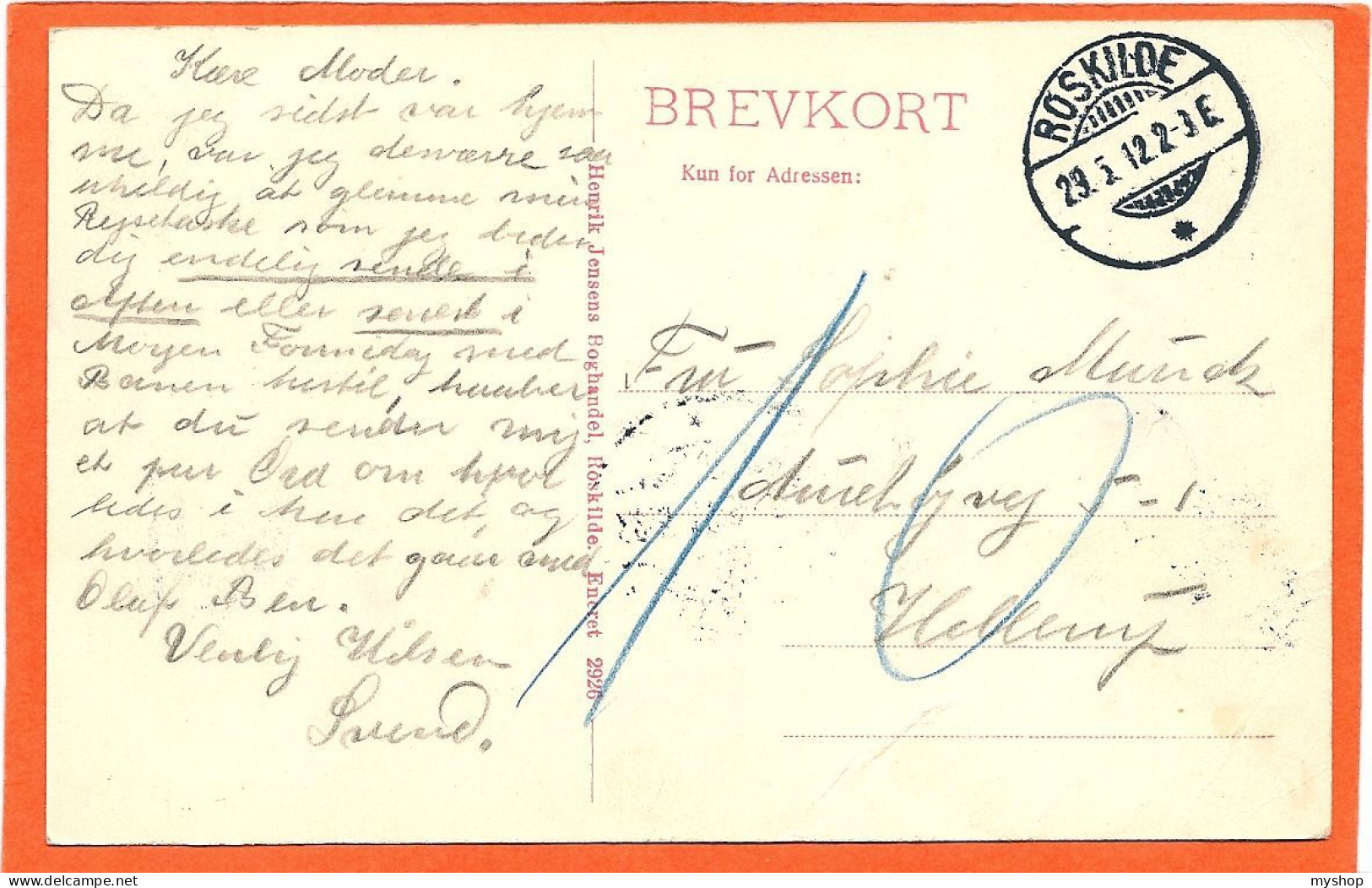 DK125_*   ROSKILDE * ALGADE With SHOPS & STREET-LIFE * SENDT 1912 - Danemark