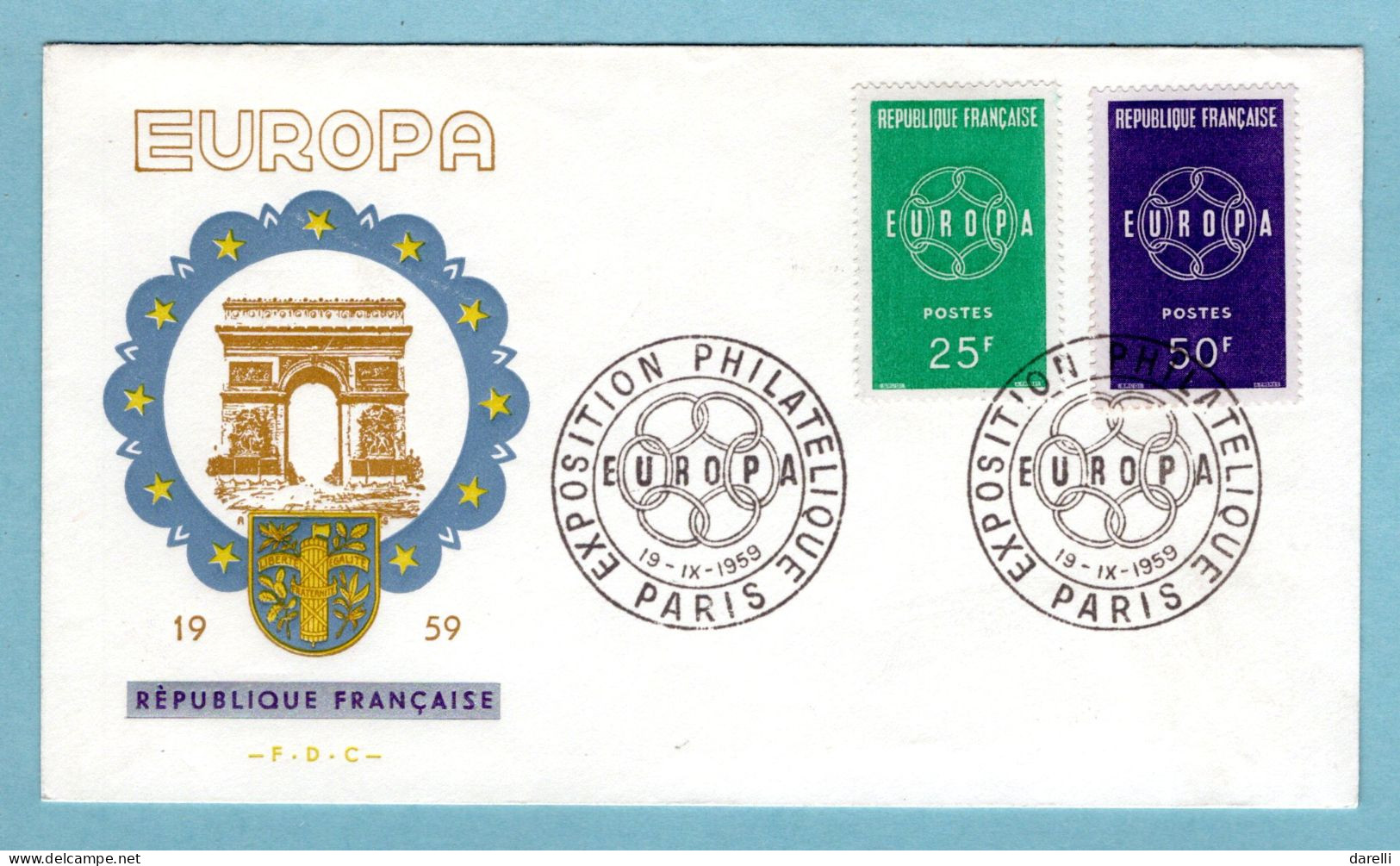 FDC France 1959 - Europa 1959 - YT 1218 Et 1219 - Paris - 1950-1959