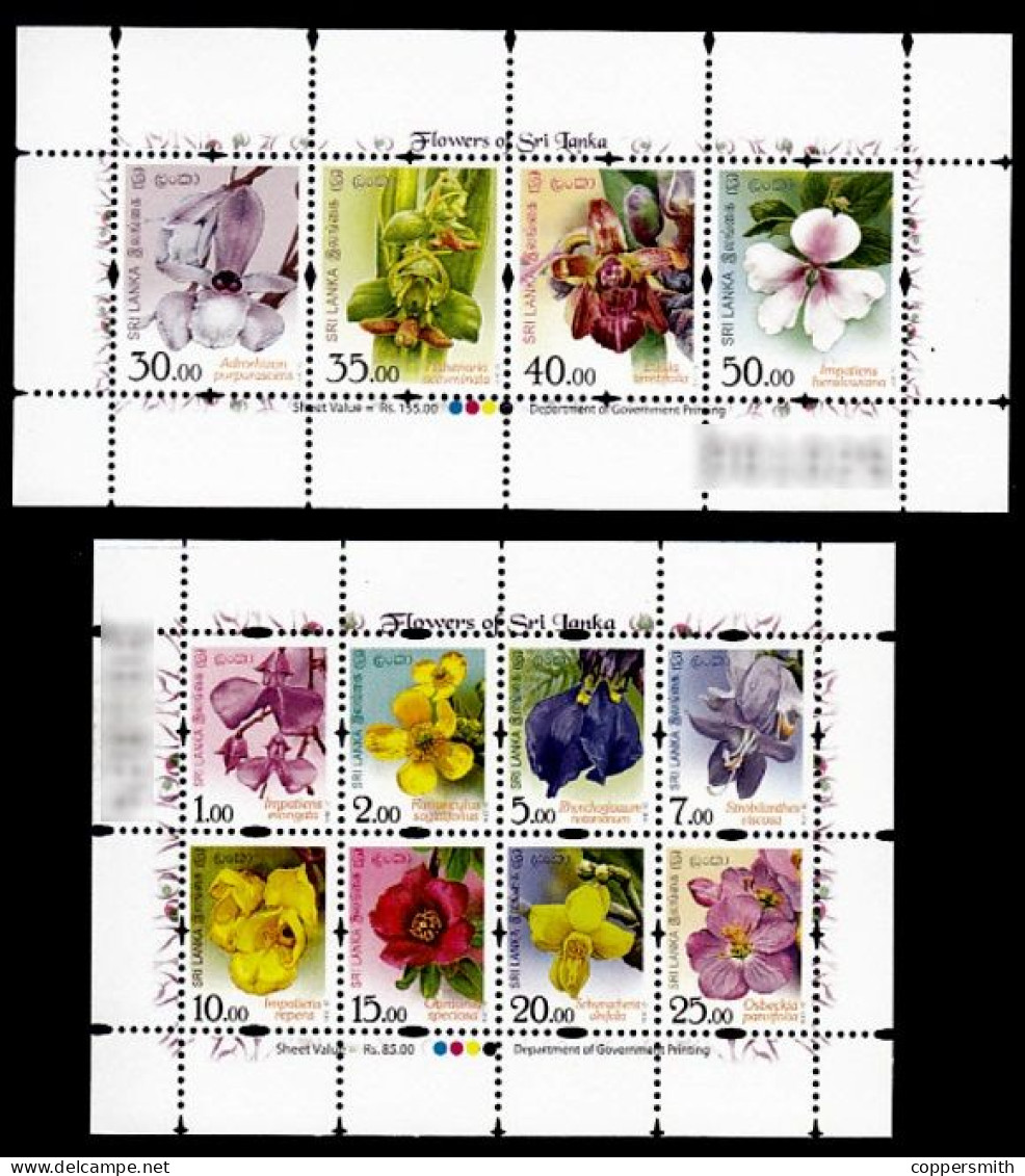 (1105 KB) Sri Lanka 2016 / Flora / Plants / Flowers / Fleurs / Blumen / Sheetlets ** / Mnh  Michel 2101-2112 KB - Sri Lanka (Ceilán) (1948-...)