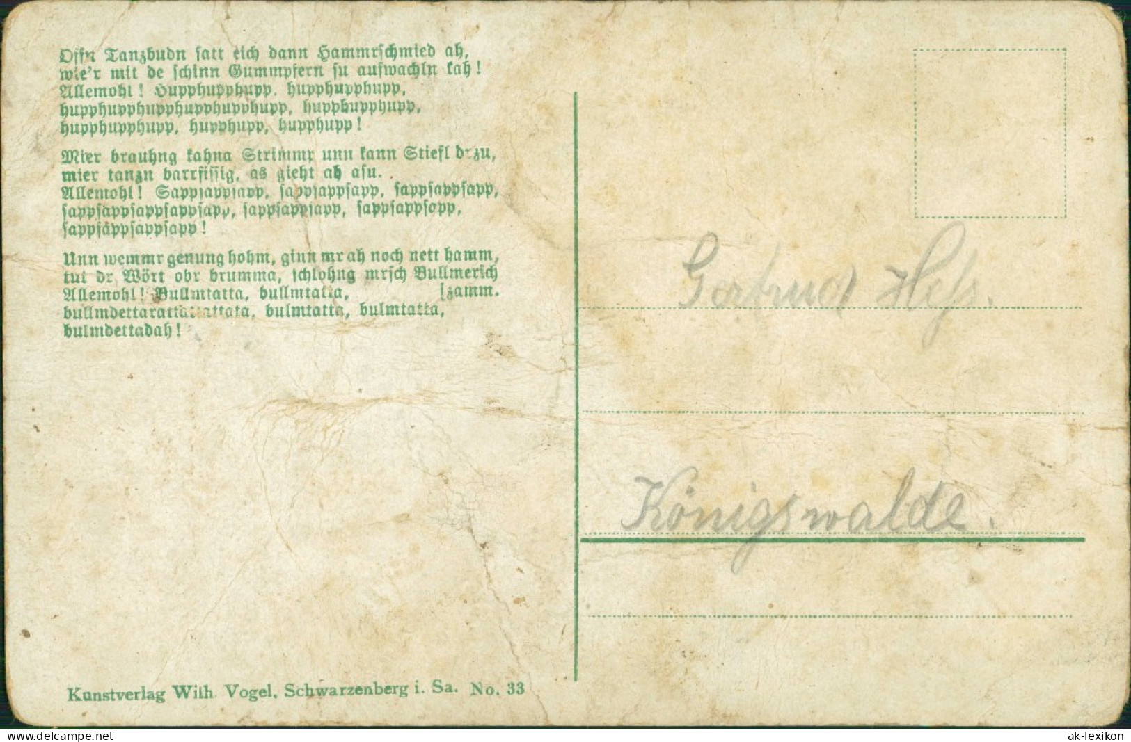 Ansichtskarte  Liedkarte Erzgebirge Da Lustig Hammrschmiedgselln 1909 - Musik
