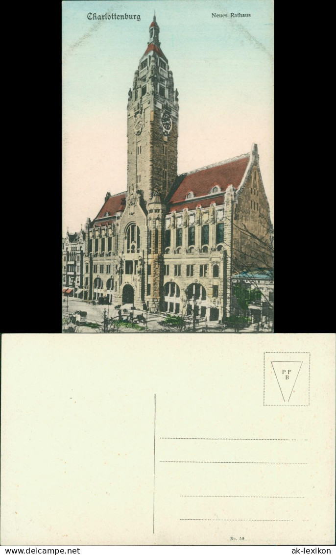 Ansichtskarte Charlottenburg-Berlin Rathaus 1912  - Charlottenburg