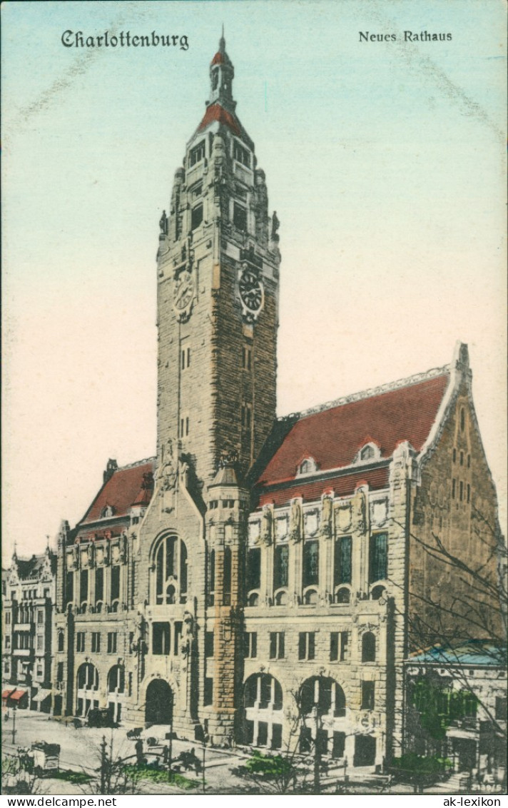 Ansichtskarte Charlottenburg-Berlin Rathaus 1912  - Charlottenburg