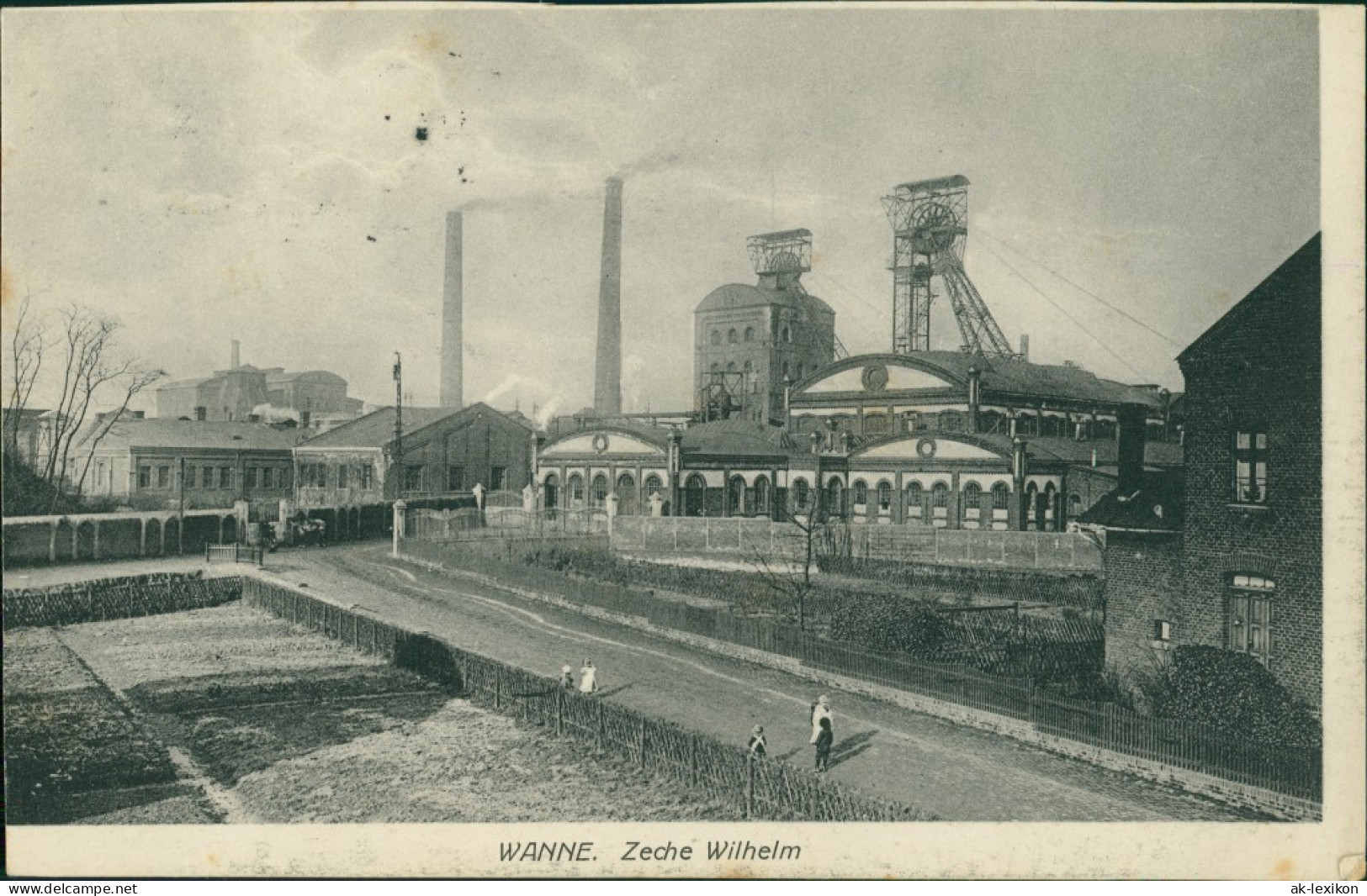 Ansichtskarte Wanne-Eickel-Herne Zeche Wilhelm Bergbau 1916 - Herne