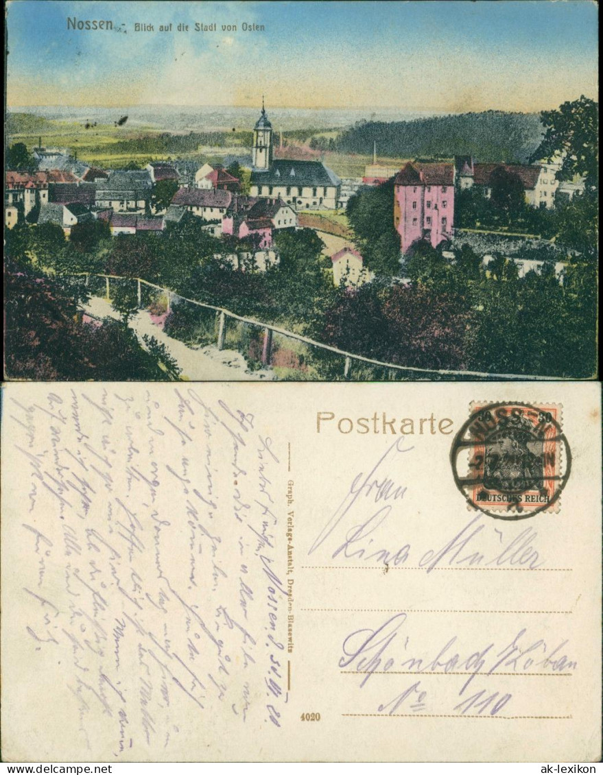 Ansichtskarte Nossen Blick Auf Die Stadt Von Osten 1919 - Nossen