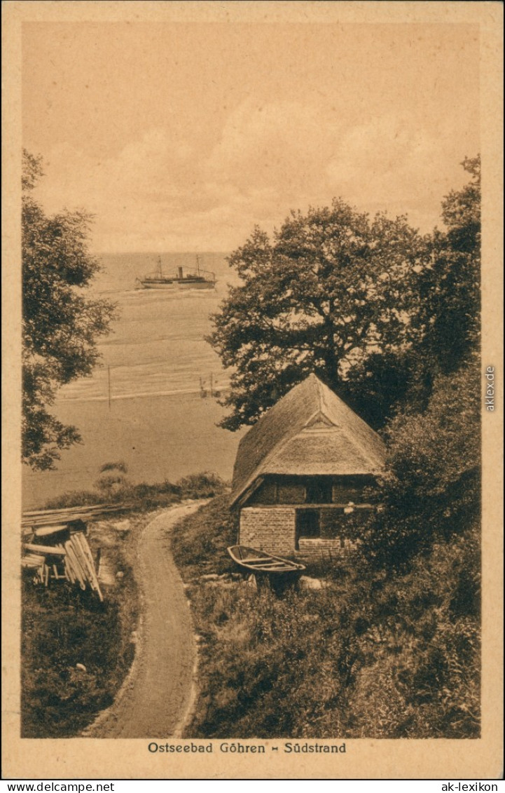 Ansichtskarte Göhren (Rügen) Südstrand - Fischerhaus 1923  - Göhren