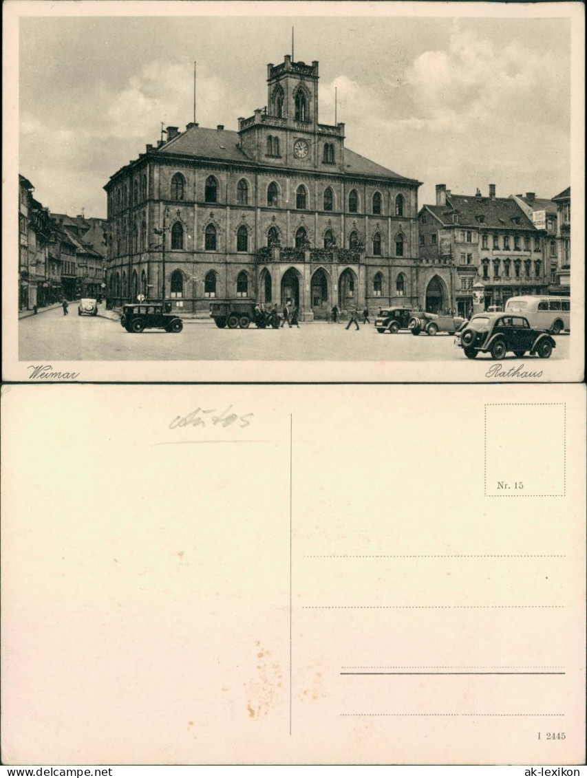 Ansichtskarte Weimar Autos Vor Dem Rathaus 1928  - Weimar