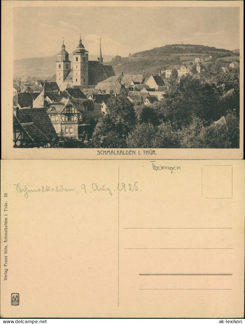 Ansichtskarte Schmalkalden Blick Auf Die Stadt 1925  - Schmalkalden