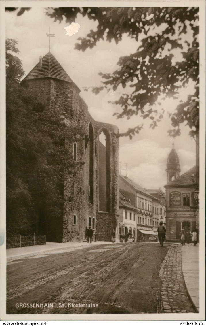 Ansichtskarte Großenhain Straßenpartie An Der Klosterruine 1929 - Grossenhain