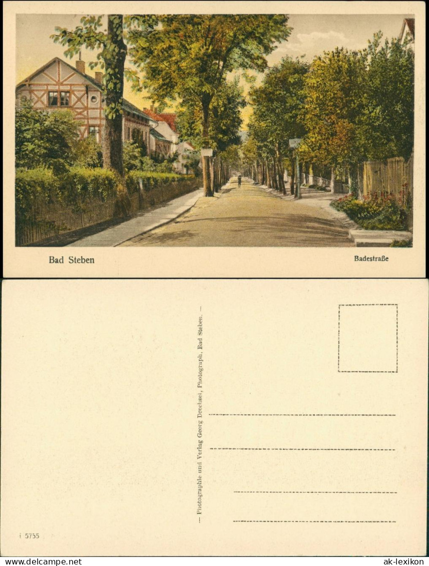 Ansichtskarte Bad Steben Badestraße (color) 1922 - Bad Steben