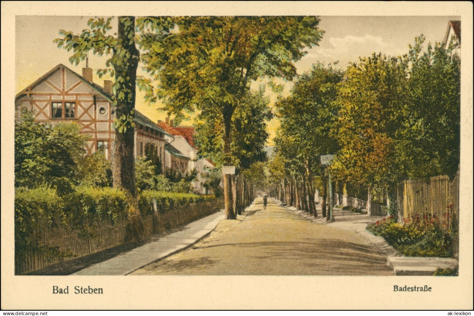 Ansichtskarte Bad Steben Badestraße (color) 1922 - Bad Steben