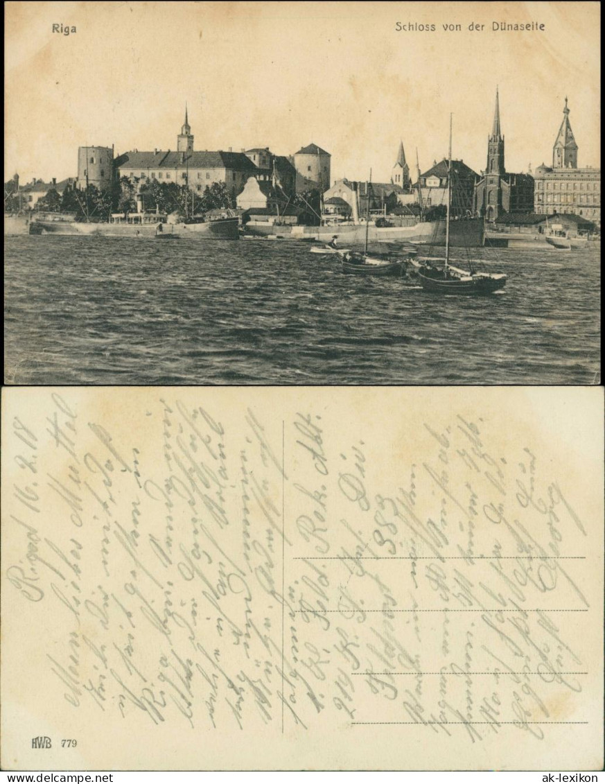 Postcard Riga Rīga Ри́га Schloß Und Hafen 1915  - Lettonie