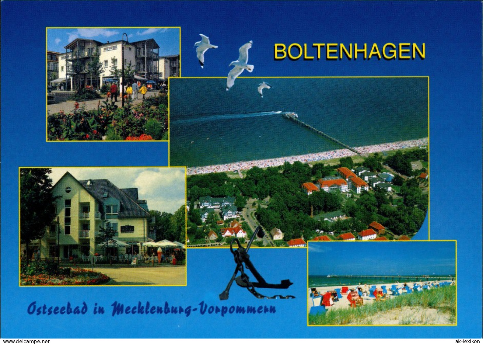 .Mecklenburg-Vorpommern Ostsee-Motive, 4-fach Mehrbildkarte Ua. Luftbild 2001 - Boltenhagen