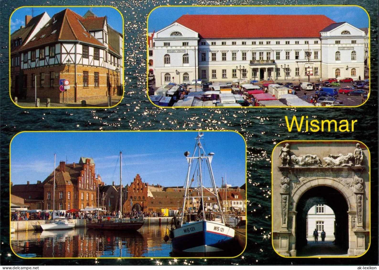 Wismark 4 Foto-Ansichten, Mehrbildkarte Farbig, Ungelaufen 1998 - Wismar