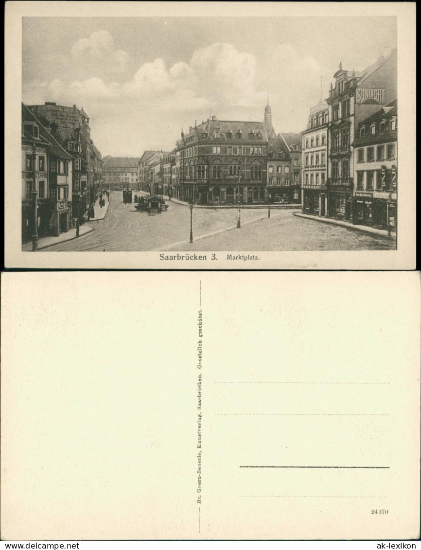 Ansichtskarte Saarbrücken 3. Marktplatz 1917 - Saarbrücken