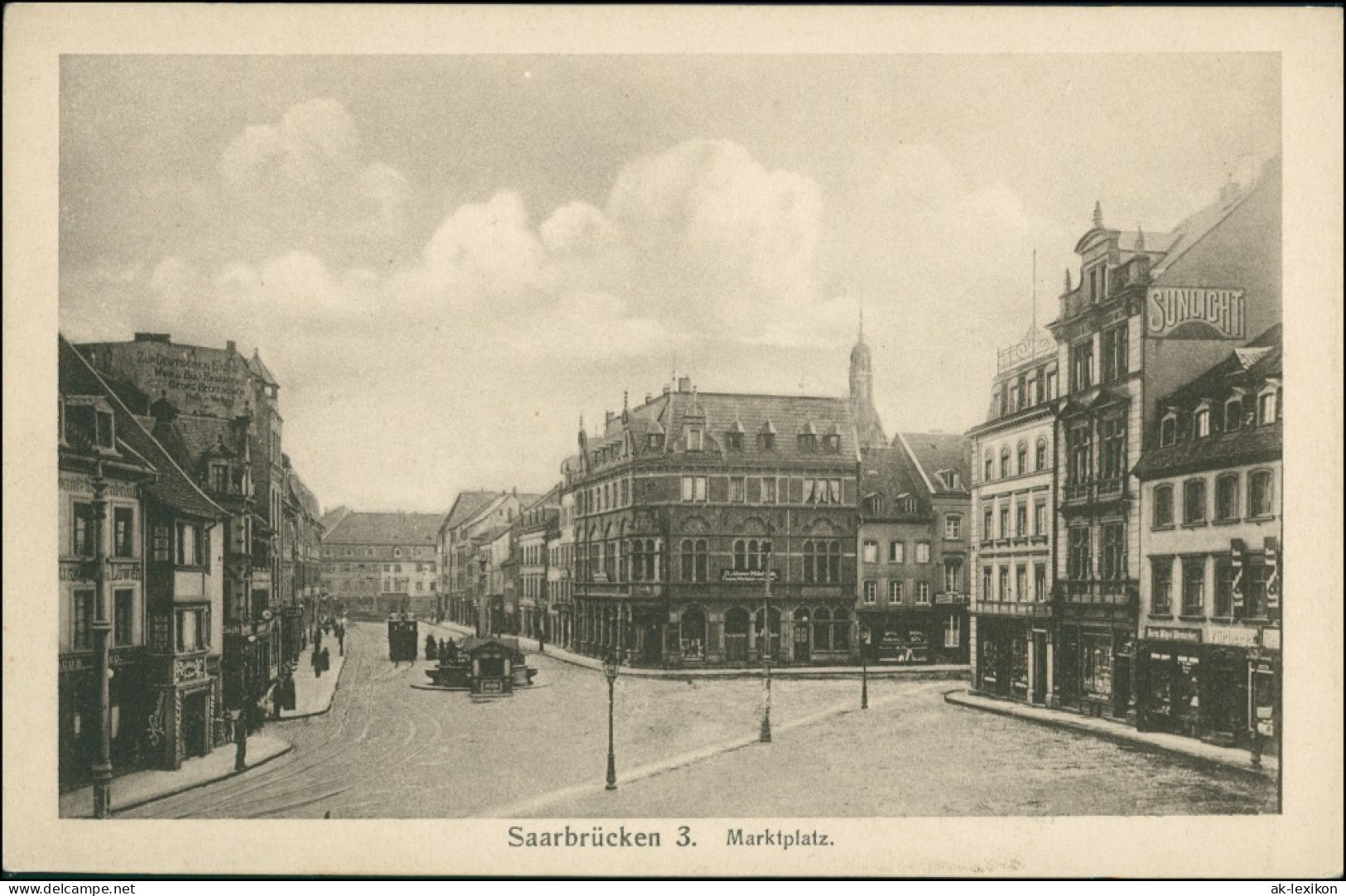 Ansichtskarte Saarbrücken 3. Marktplatz 1917 - Saarbruecken