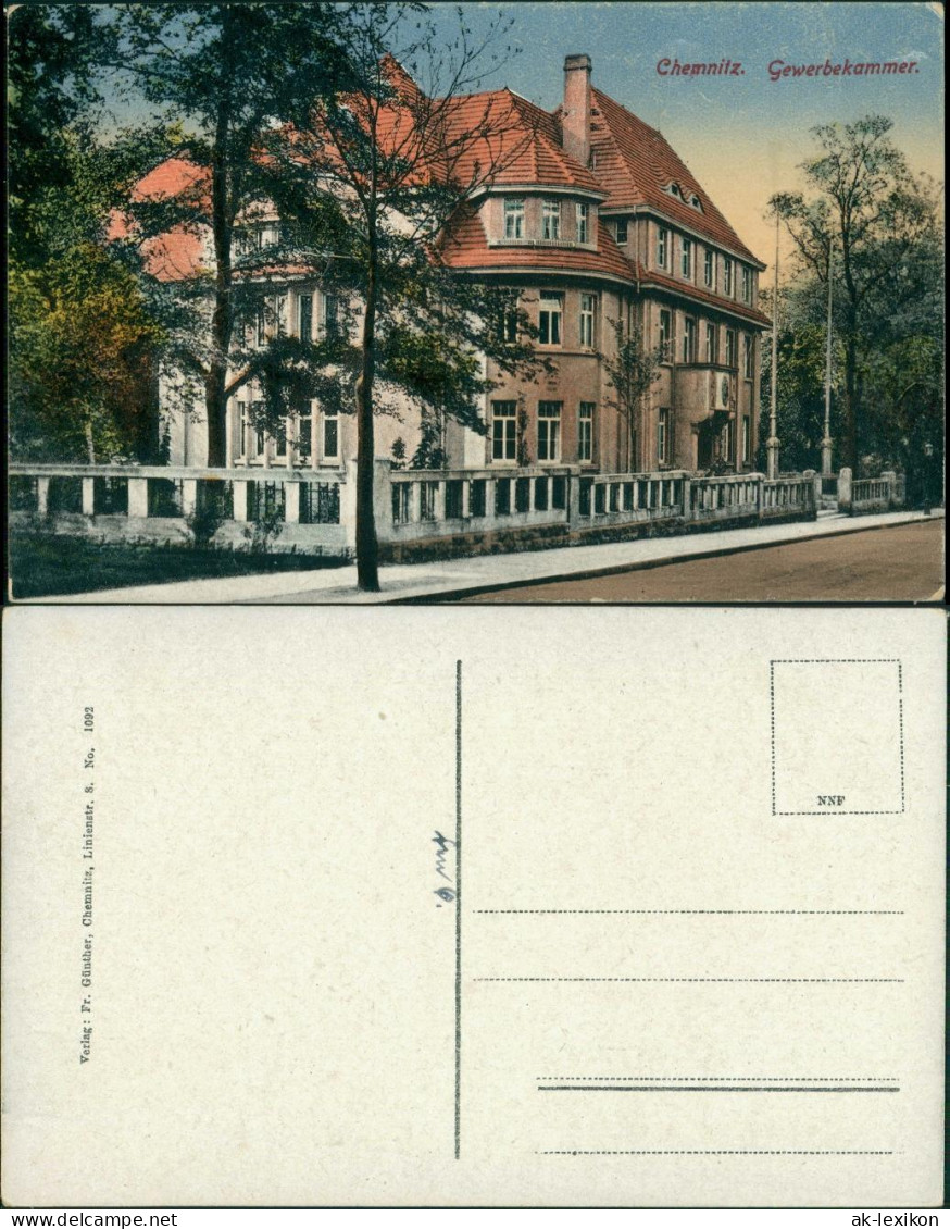Ansichtskarte Chemnitz Partie An Der Gewerbekammer 1912  - Chemnitz