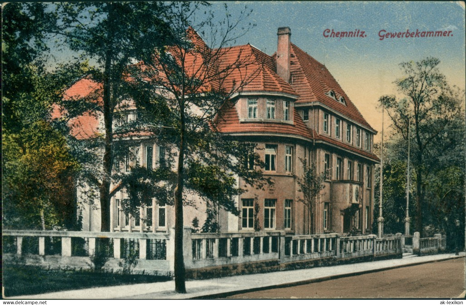 Ansichtskarte Chemnitz Partie An Der Gewerbekammer 1912  - Chemnitz