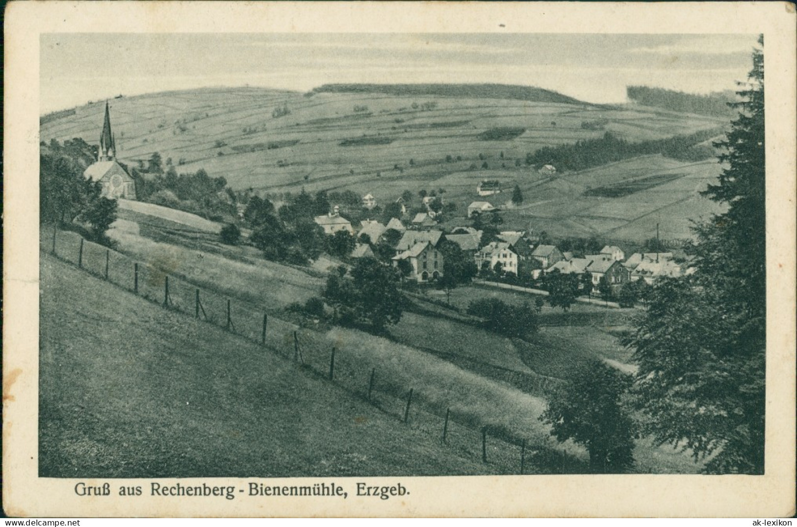 Ansichtskarte Rechenberg-Bienenmühle Blick Auf Die Stadt 1924  - Rechenberg-Bienenmühle