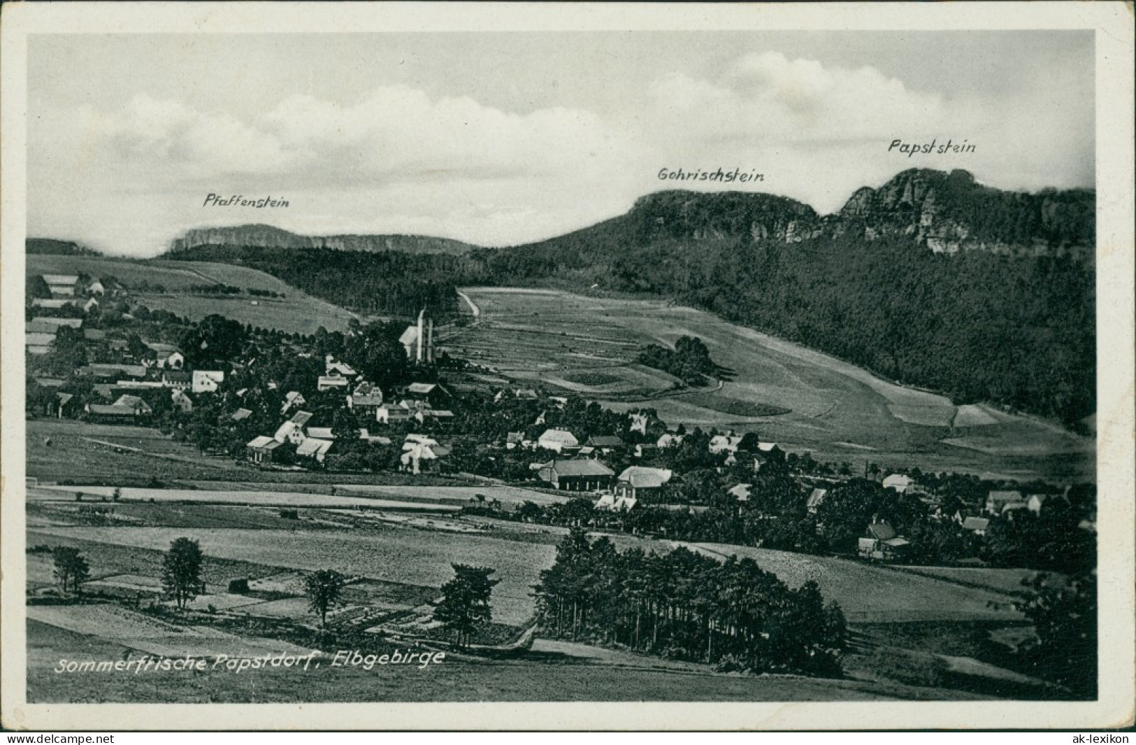 Ansichtskarte Papstdorf-Gohrisch (Sächs. Schweiz) Blick Auf Die Stadt 1943  - Gohrisch