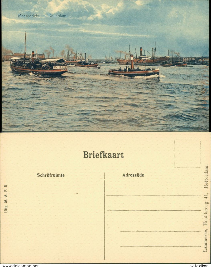 Postkaart Rotterdam Rotterdam Maasgezicht/Hafen, Dampfer 1909  - Rotterdam