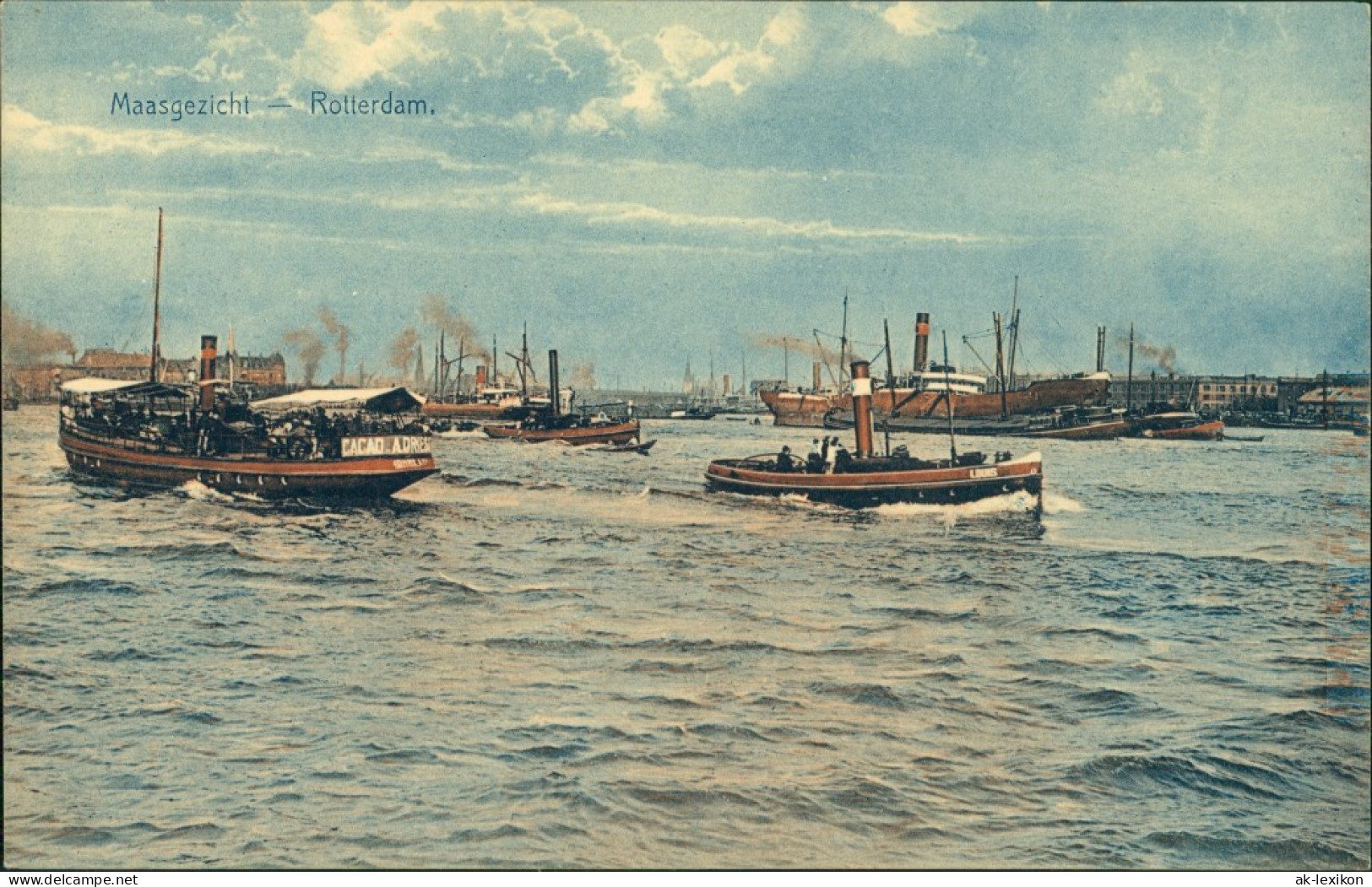 Postkaart Rotterdam Rotterdam Maasgezicht/Hafen, Dampfer 1909  - Rotterdam