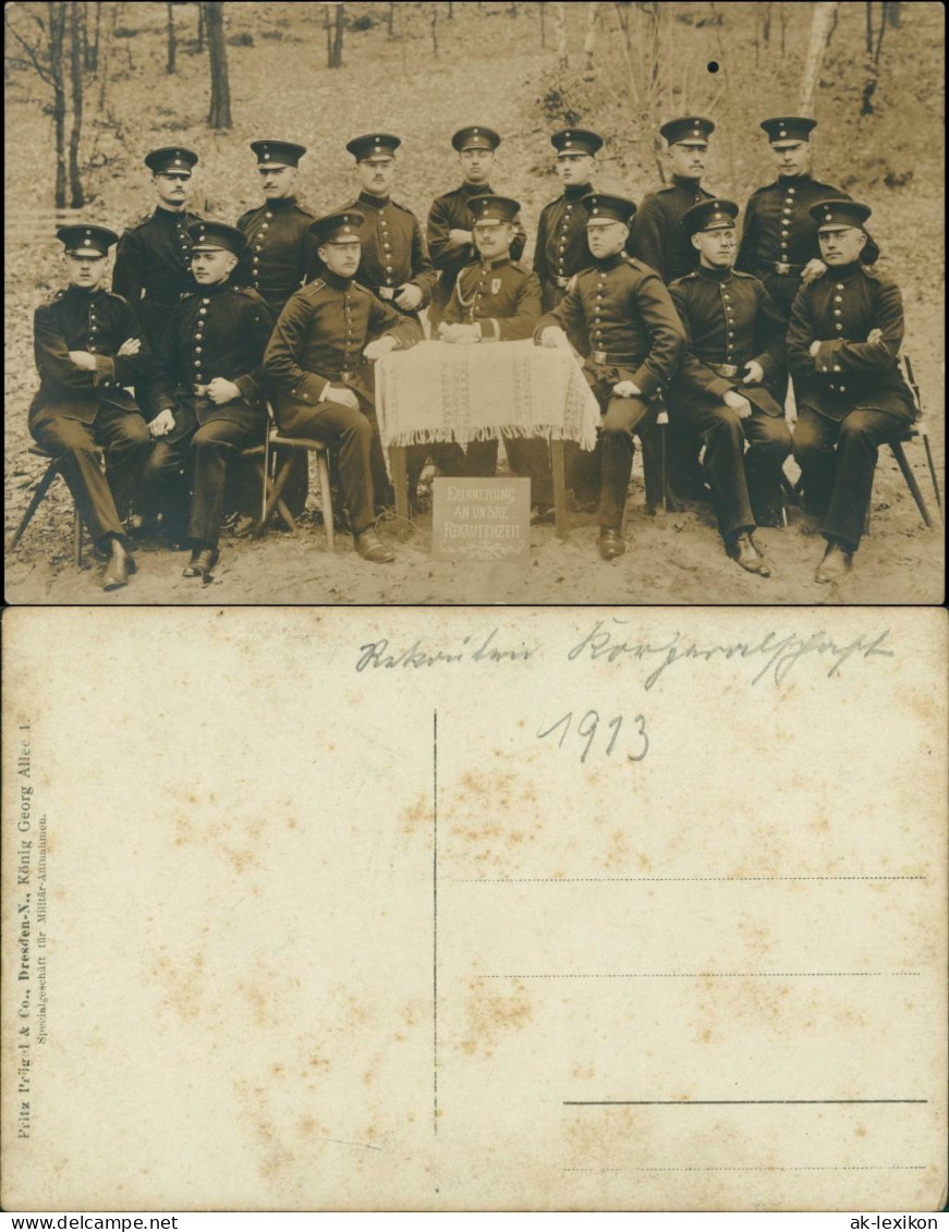 Albertstadt-Dresden Soldatengruppe - Privatgruppe - Rekrutenzeit 1913  - Dresden