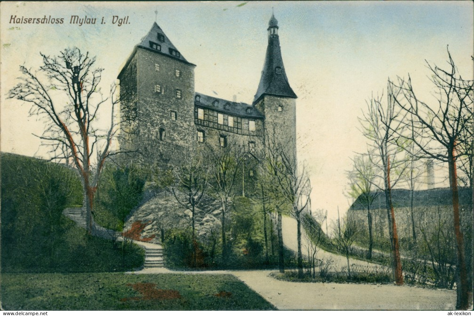 Ansichtskarte Mylau Partie Am Schloss - Coloriert 1914  - Mylau