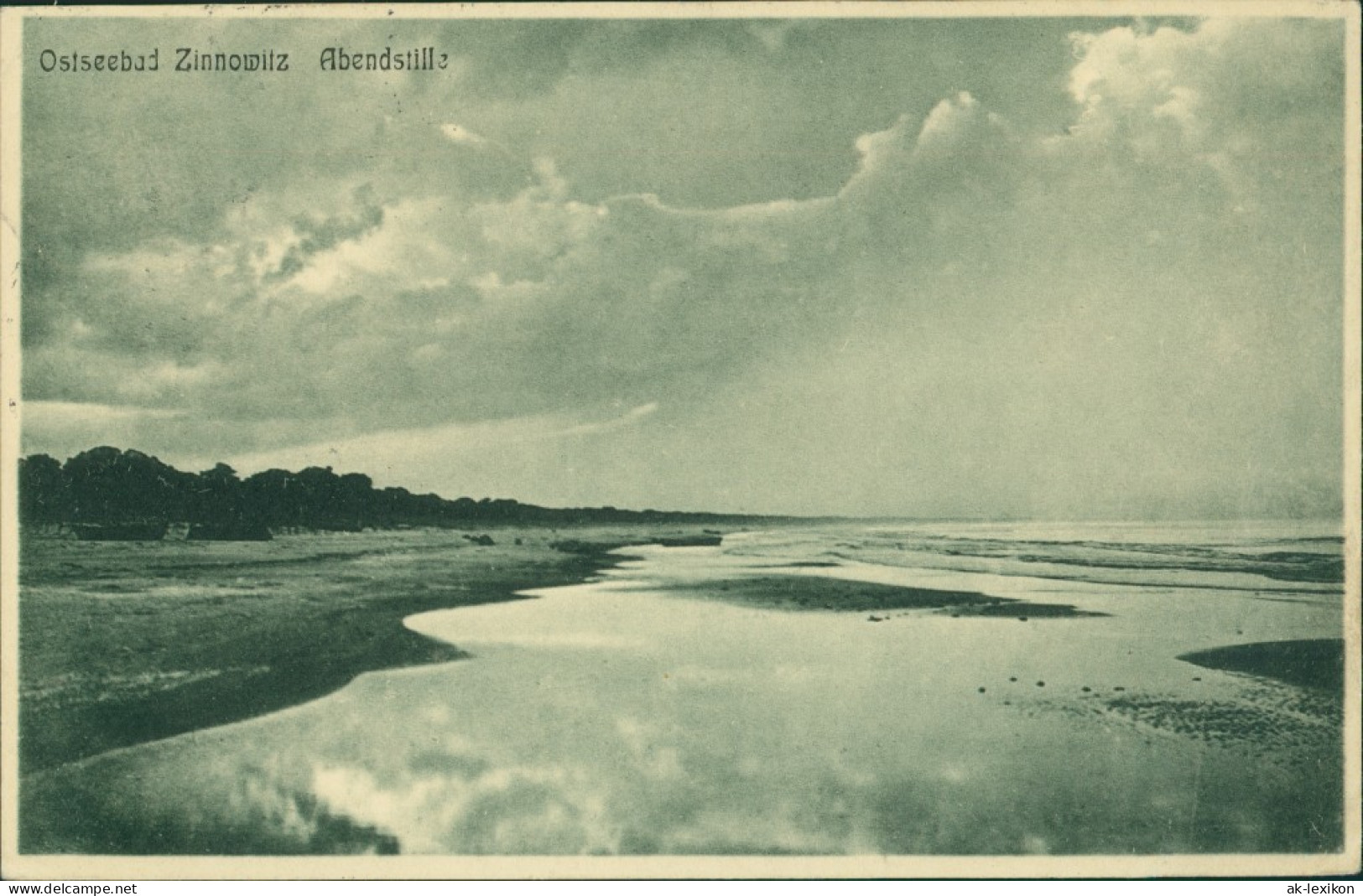 Ansichtskarte Zinnowitz Abendstille - Strand 1912  - Zinnowitz