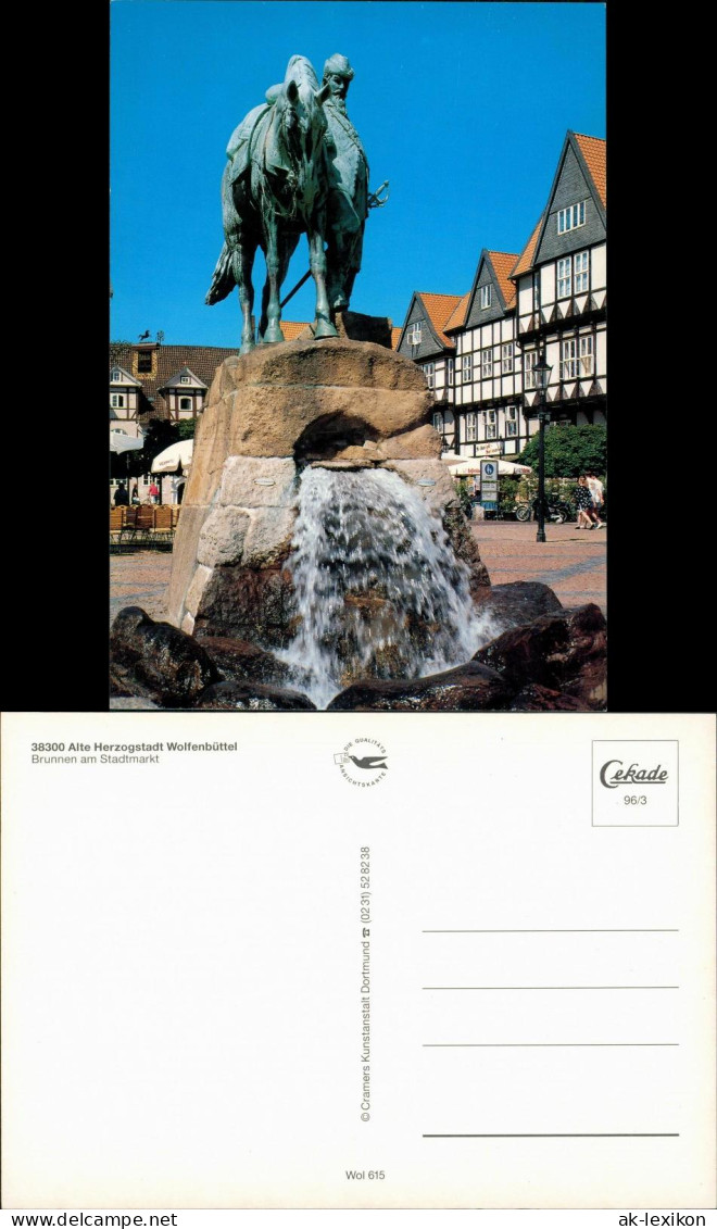 Ansichtskarte Wolfenbüttel Brunnen Am Stadtmarkt 1996 - Wolfenbuettel