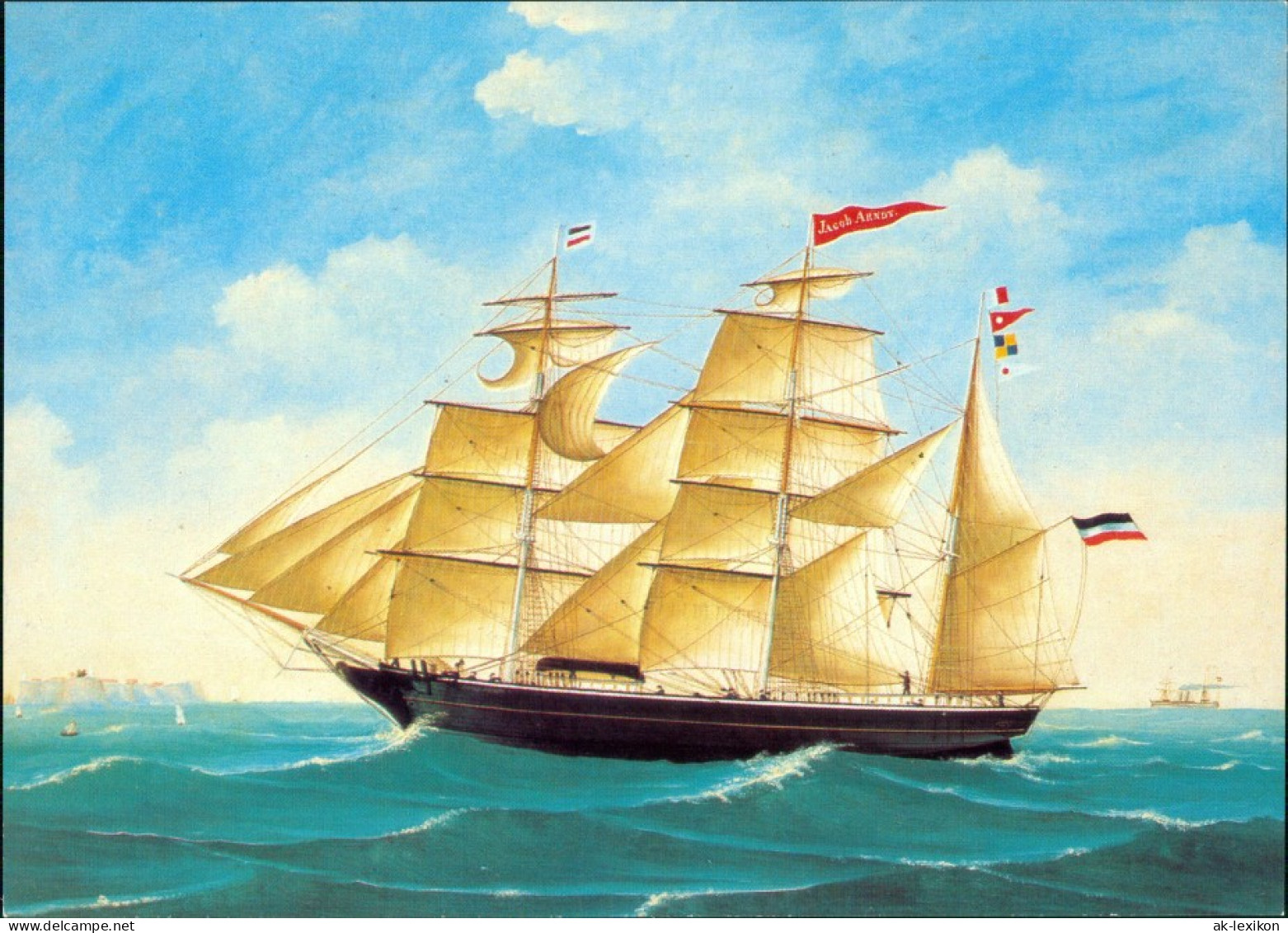 Ansichtskarte  Segelschiff Bark Jacob Arndt 1988 - Sailing Vessels