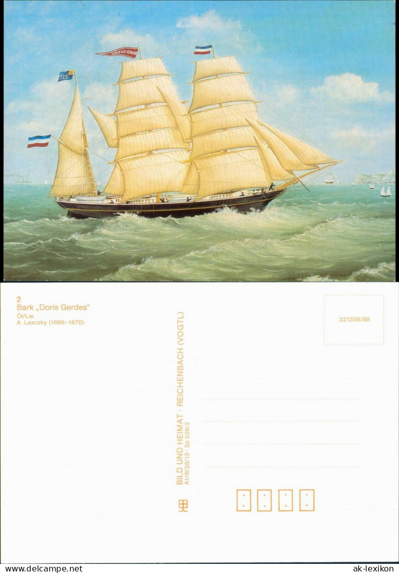 Ansichtskarte  Segelschiff: Bark Doris Gerdes 1988 - Segelboote