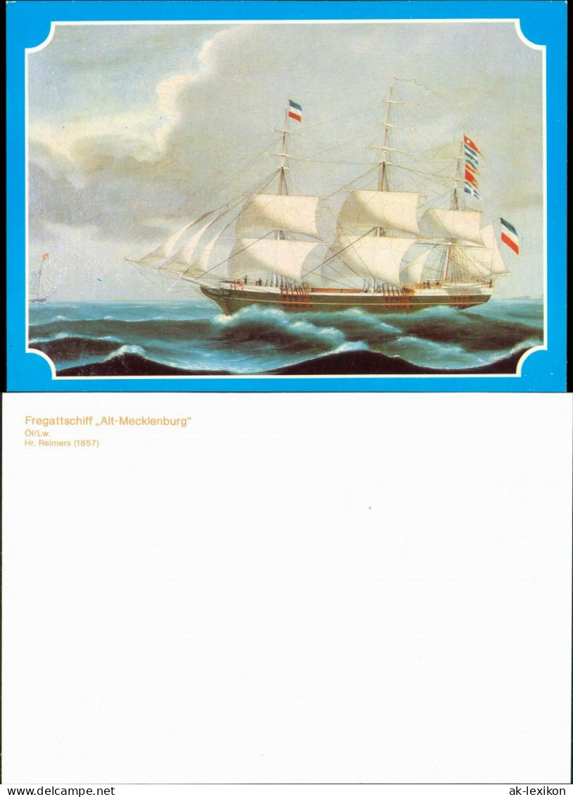 Ansichtskarte  Segelschiff: Fregattschiff Alt-Mecklenburg 1988 - Sailing Vessels