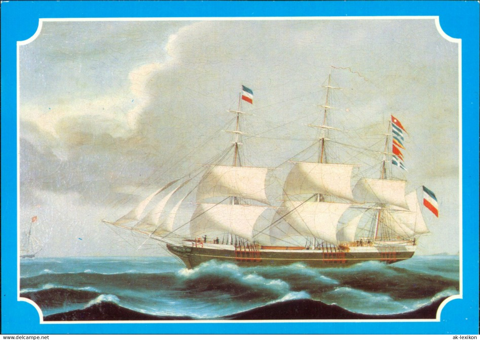 Ansichtskarte  Segelschiff: Fregattschiff Alt-Mecklenburg 1988 - Segelboote