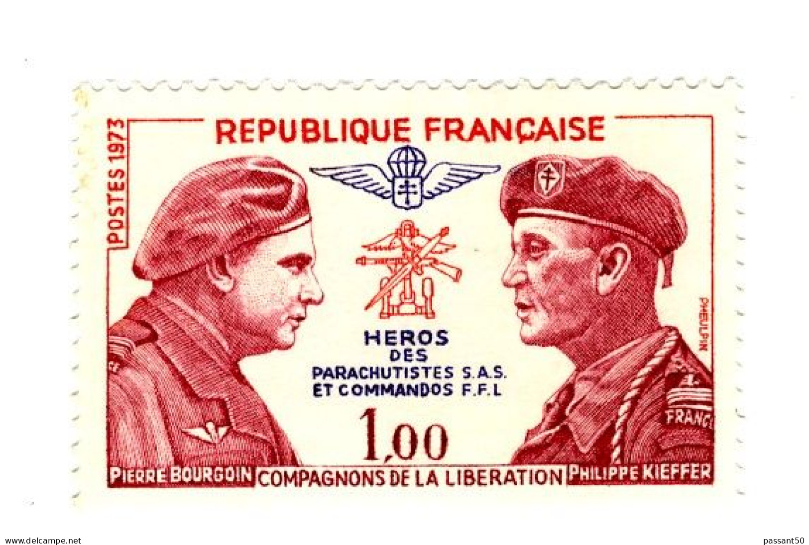 Héros Des Parachutistes YT 1773 + B : GB + GOMME MATE. Rare, Voir Le Scan. Cotes YT : 45.70 €, Maury 1772 + B : 45.50 €. - Ongebruikt