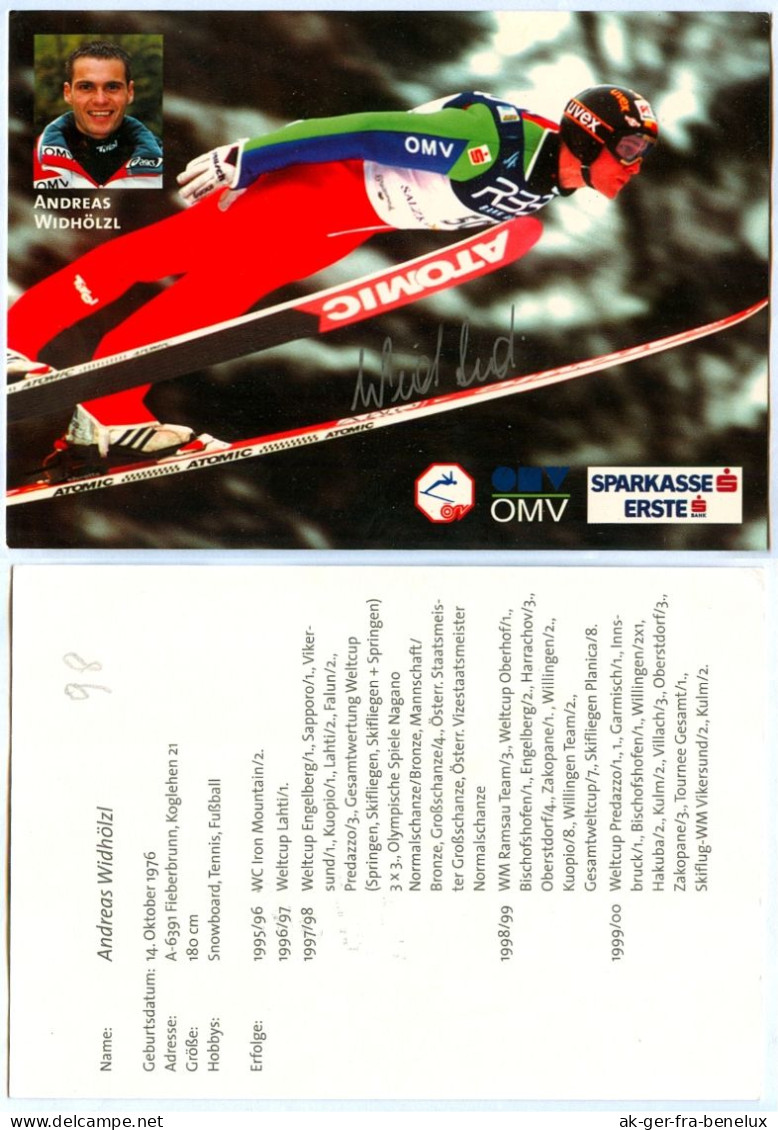 Autogramm AK Skispringer Andreas Swider Widhölzl 2000 ÖSV St. Johann In Tirol Fieberbrunn Österreich Olympiasieger FIS - Autographes