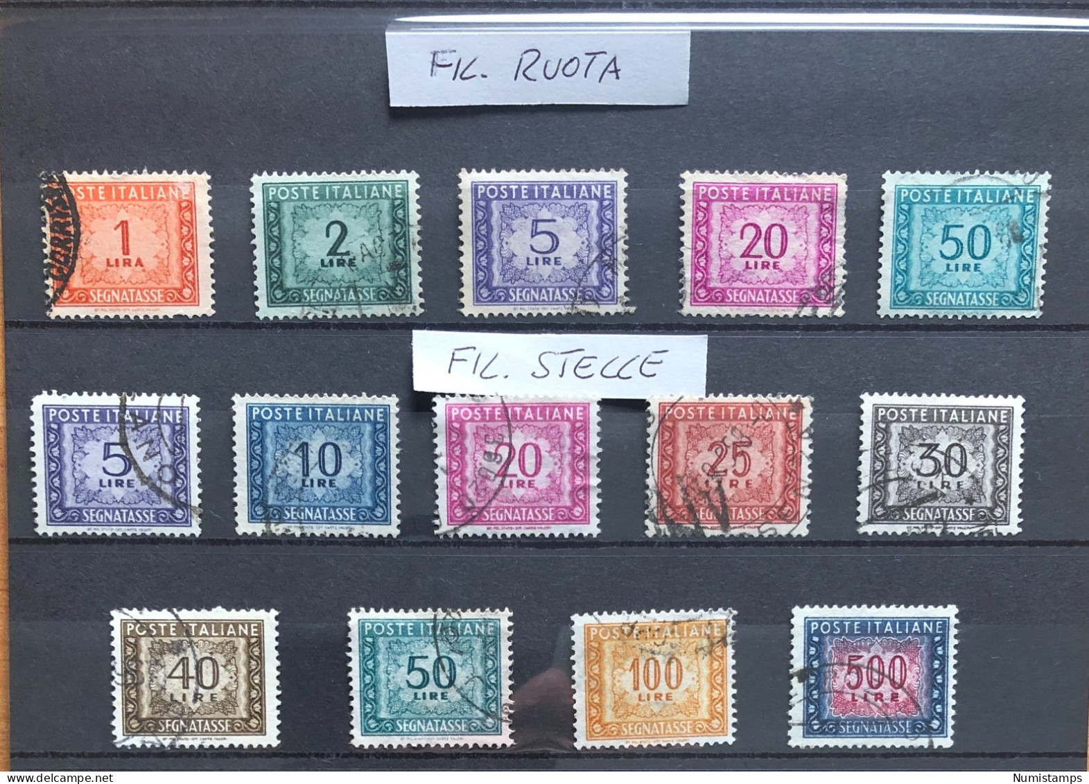 1947 - 1955 - TAX MARKET (Wheel And Stars Watermark) - ITALY STAMPS - Impuestos