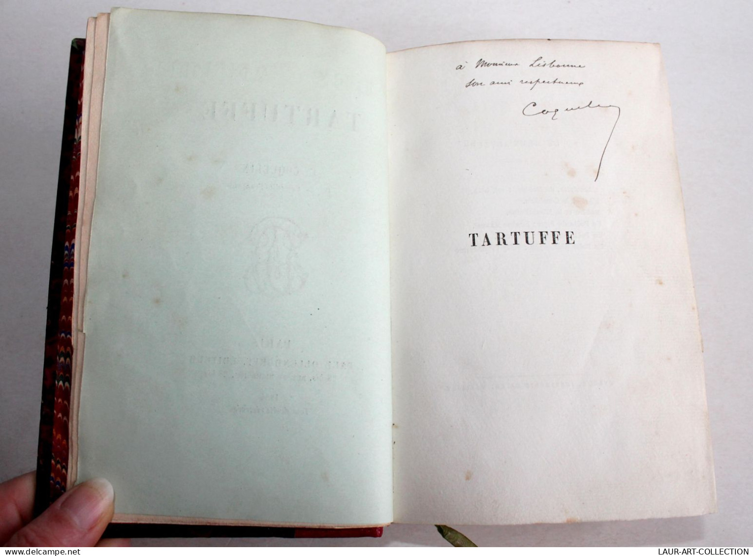 RARE EO ENVOI D'AUTEUR DEDICACE Par COQUELIN! TARTUFFE, ARNOLPHE, MOLIERE.. 5 VOLUME /1 1882 LIVRE XIXe SIECLE (2603.26) - Autographed