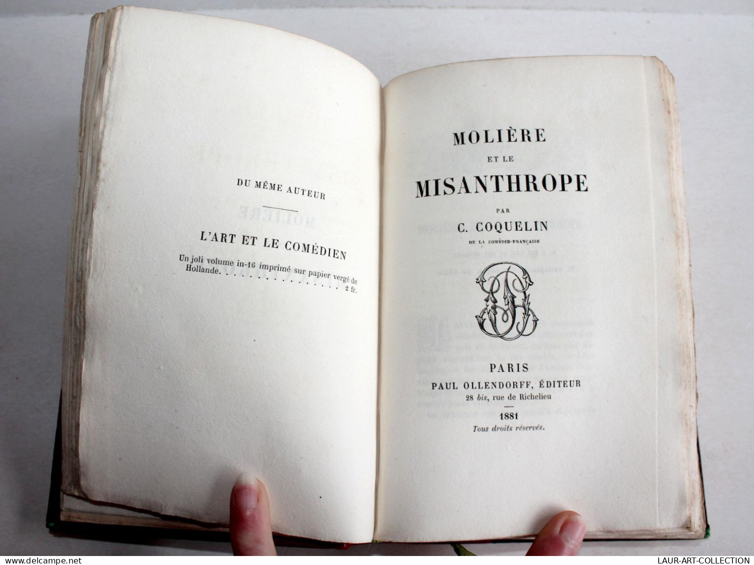RARE EO ENVOI D'AUTEUR DEDICACE Par COQUELIN! TARTUFFE, ARNOLPHE, MOLIERE.. 5 VOLUME /1 1882 LIVRE XIXe SIECLE (2603.26) - Signierte Bücher