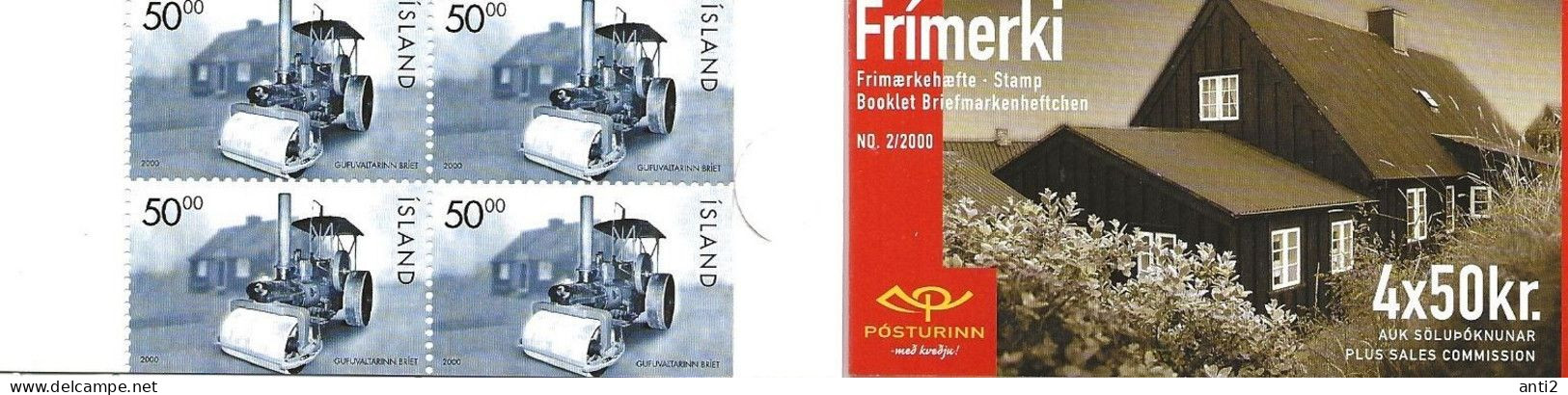 Iceland 2000 Historic Vehicles,  Steamroller "Briet" (1911).  Mi 949 In Booklet MNH(**) - Ongebruikt