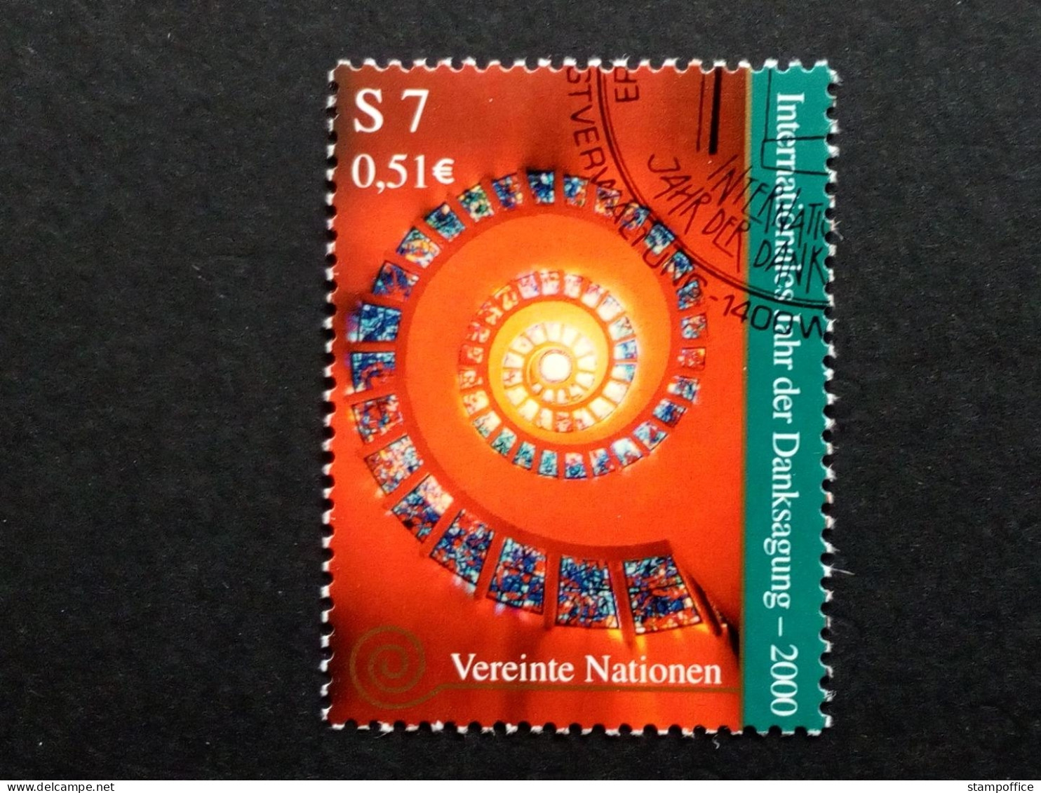 UNO WIEN MI-NR. 302 GESTEMPELT(USED) INTERNATIONALES JAHR DER DANKSAGUNG 2000 BUNTGLASFENSTER - Used Stamps