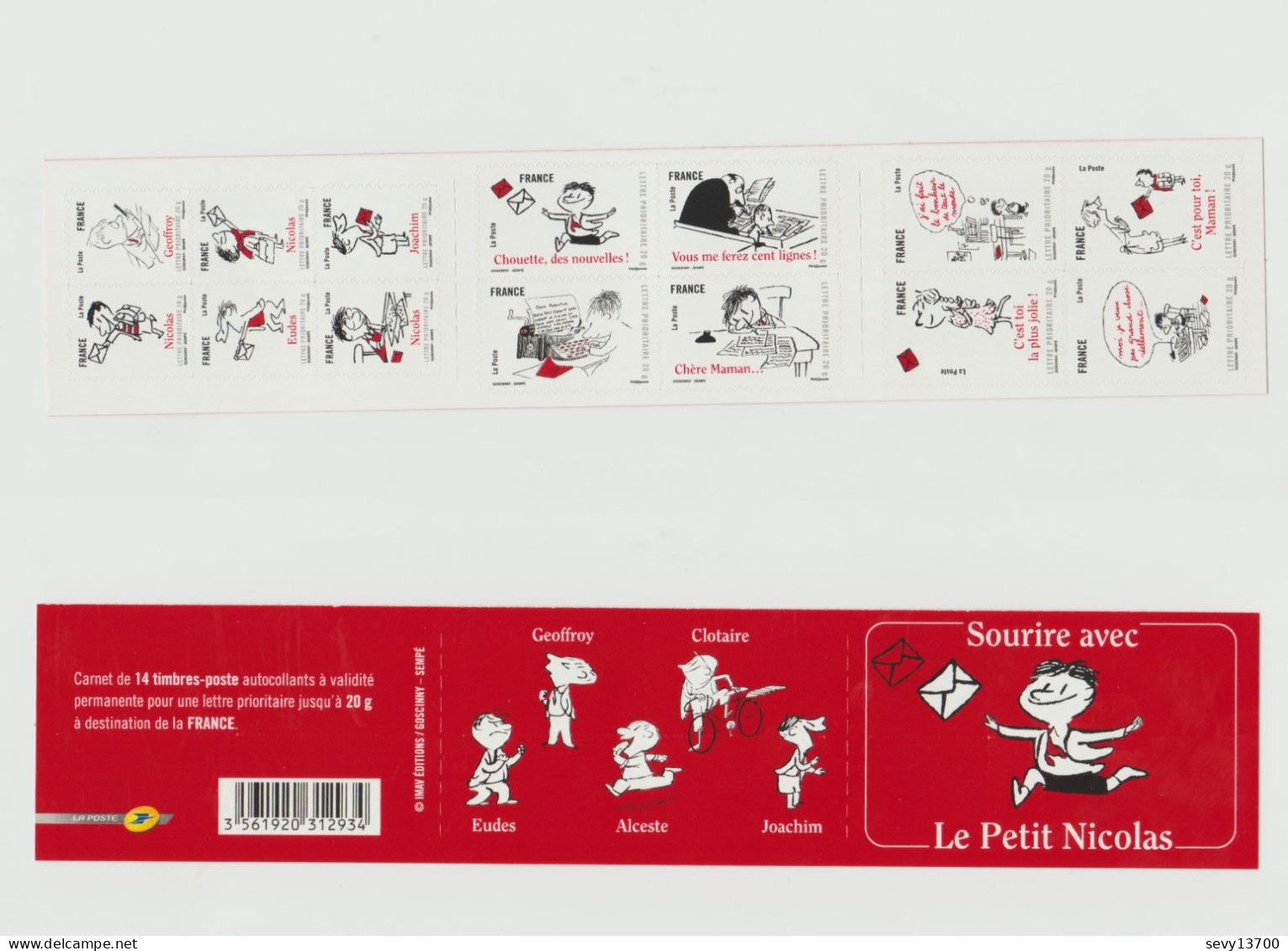 France 2009 Carnet Non Plié 14 Timbres Yvert Et Tellier N° BC355 Le Petit Nicolas - Andere & Zonder Classificatie