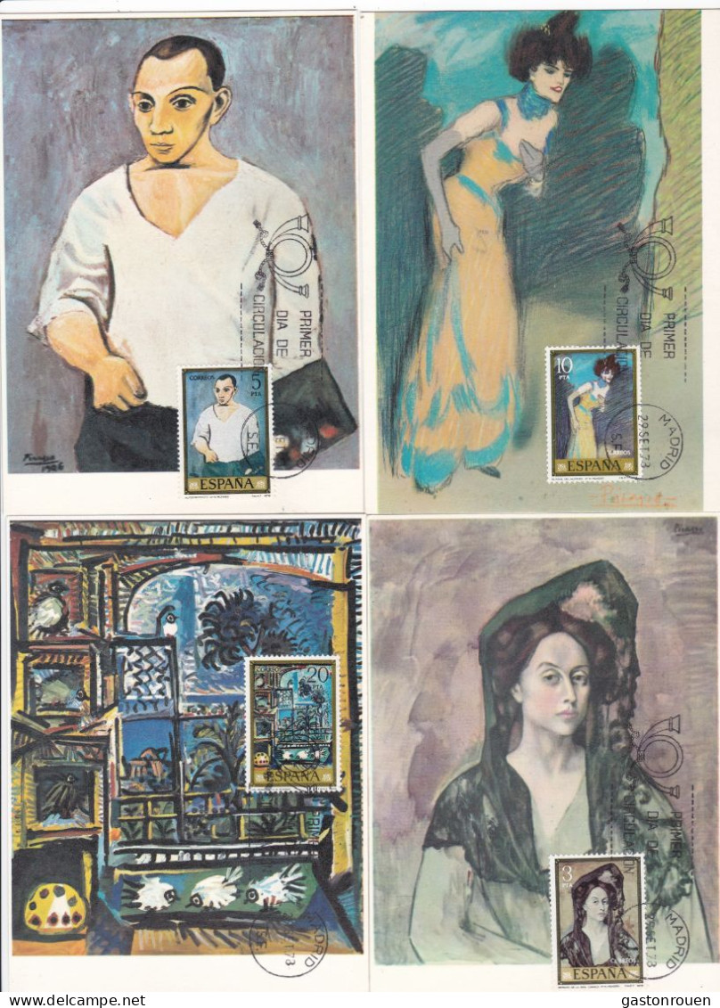 Carte Maximum Espagne Espana 1978 8 Cartes Peinture Painting Picasso - Maximum Cards