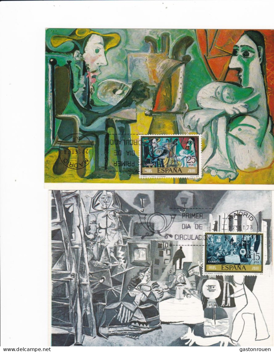 Carte Maximum Espagne Espana 1978 8 Cartes Peinture Painting Picasso - Cartes Maximum