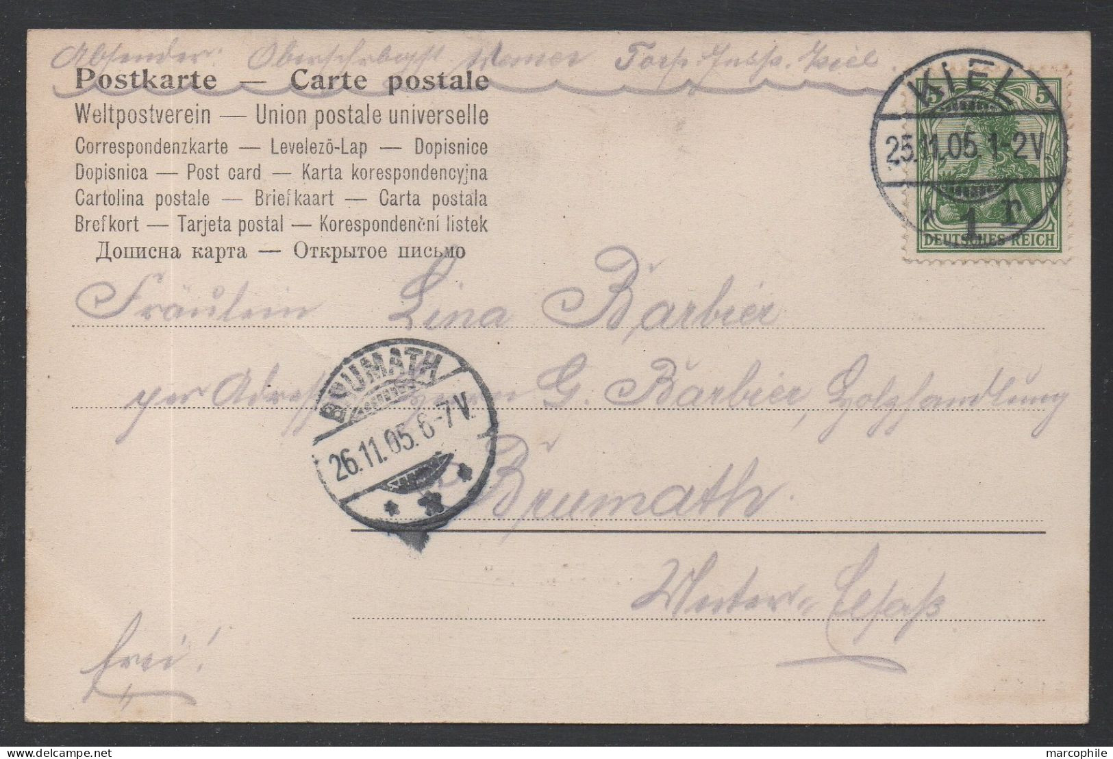 SMS "FREYA" - KAISERLICHE DEUTSCHE MARINE - KREUZER  /1905 AK GELAUFEN / 2 BILDER (ref CP1125) - Oorlog