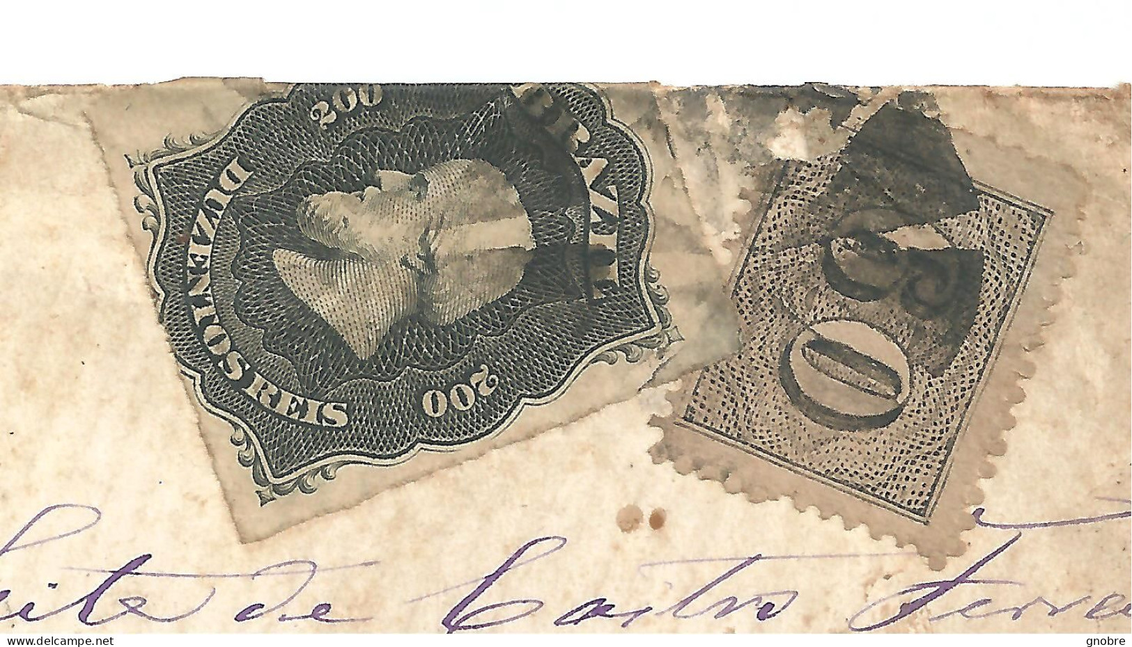 BRAZIL To MADRID SPAIN COVER 60 REIS DENTEADO AND DOM PEDRO II PERCE WITH LEGEND - CERTIFICATE - Storia Postale