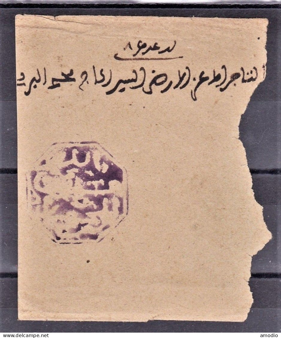 Postes Locales Du Maroc Cachet Maghzen Octogonal Violet Fez Sur Grand Fragment - Lokale Post