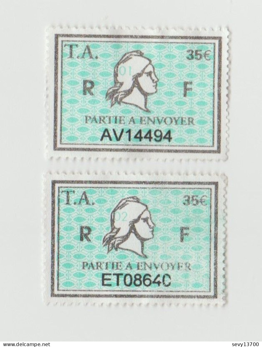 2 Timbres Fiscaux Série Timbre Amende 35€ Millésime 01 - 02 Yvert Tellier N° 34 - Autres & Non Classés